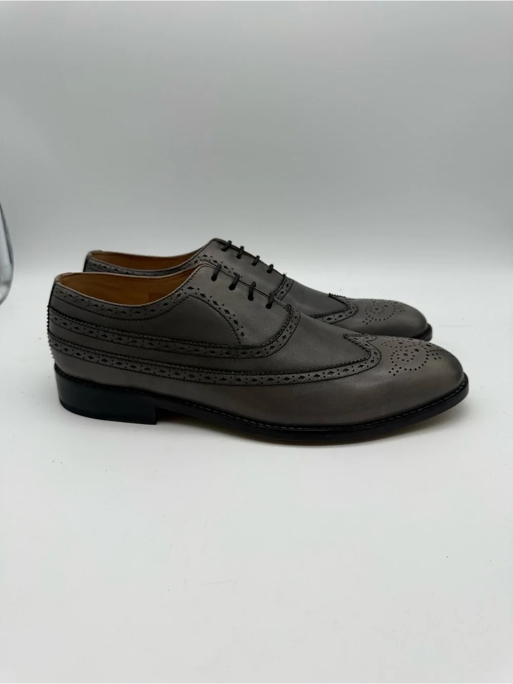 BRAND NEW Ben Sherman Henry Grey Leather Wingtip Brogue Men's Size 9 US 42 EUn